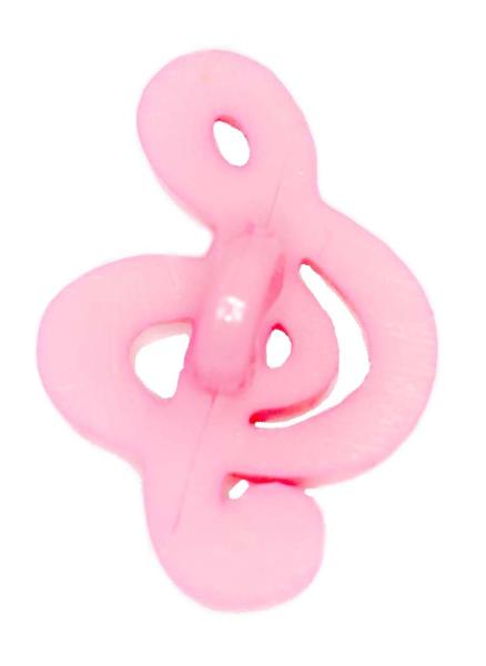 Bouton pour enfants en forme de note en plastique rose 19 mm 0,47 inch